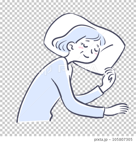 Senior woman sleeping peacefully 105807305