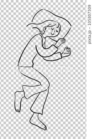 睡覺的女人線描 睡覺的女人線描 105807309