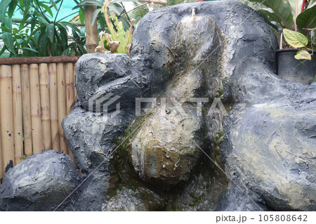 Small Artificial Rock Waterfalls on park Small Artificial Rock Waterfalls on park 105808642