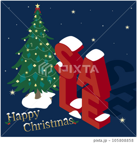 クリスマスのショッピングを楽しむ人々のアイソメイラスト 105808858