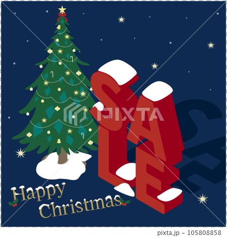 クリスマスのショッピングを楽しむ人々のアイソメイラスト 105808858