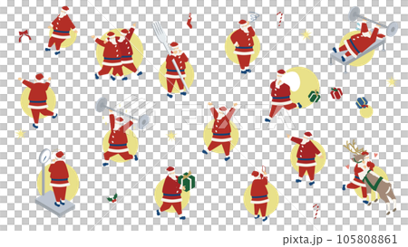 Santa Claus in various scenes 105808861
