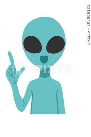 指差しポーズの宇宙人のアイコン 105809181