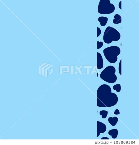 Vector Frame With Dark Blue Heart On Blue Background. Vector Frame With Dark Blue Heart On Blue Background. 105809384