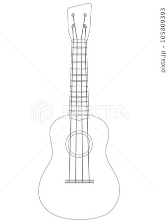 ウクレレの白黒線画イラスト ウクレレの白黒線画イラスト 105809393