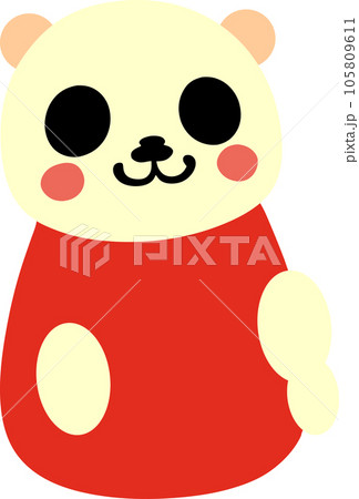Panda wearing a red ghost costume for Halloween. AI-generative 105809611