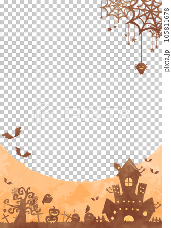 簡單手繪萬聖節風景插畫 105811678