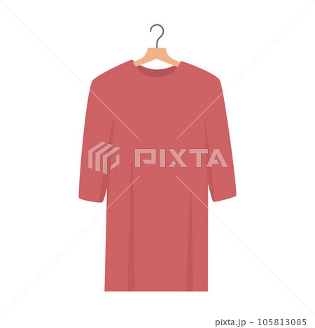 Tunic with hanger, casual clothing, shirt. Vector illustration in flat style. 105813085