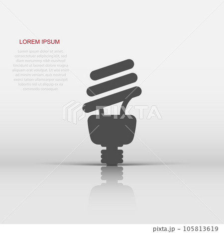 Light bulb icon in flat style. Lightbulb vector illustration on white isolated background. Energy lamp sign business concept. 105813619