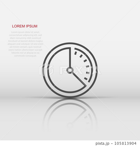 Clock icon in flat style. Watch vector illustration on white isolated background. Timer business concept. 105813904