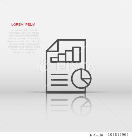 Financial statement icon in flat style. Document vector illustration on white isolated background. Report business concept. 105813962