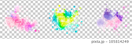 Watercolor splash (pink, yellow, blue, purple) 105814249