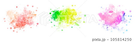 水彩スプラッシュ（オレンジ・イエローグリーン・ピンクパープル） 105814250