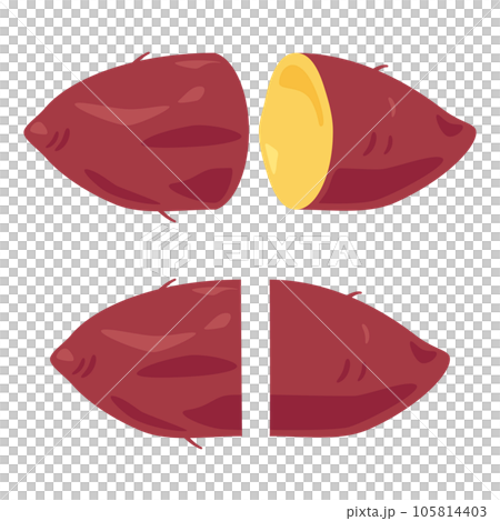 紅薯對半切開 105814403