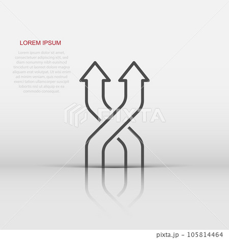 Crossroad icon in flat style. Road direction navigation vector illustration on white isolated background. Locate pin position business concept. Crossroad icon in flat style. Road direction navigation vector illustration on white isolated background. Locate pin position business concept. 105814464