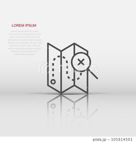 Map pin icon in flat style. gps navigation vector illustration on white isolated background. Locate position business concept. 105814501