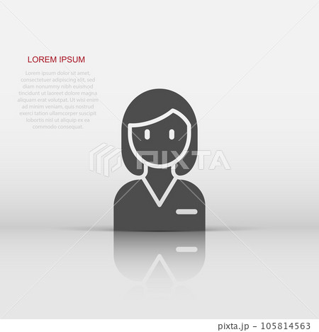 Woman face icon in flat style. People vector illustration on white background. Partnership business concept. 105814563