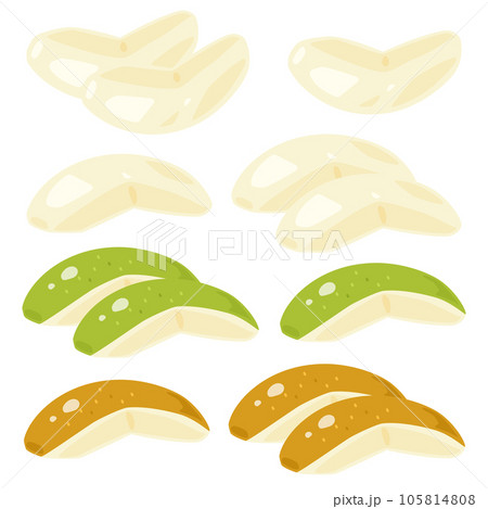 カットした梨セット 105814808