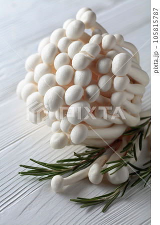 Bunch of Shimeji mushrooms with rosemary. 105815787