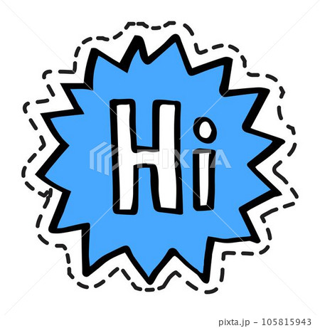 Hi greeting sticker or icon for chatting texting 105815943