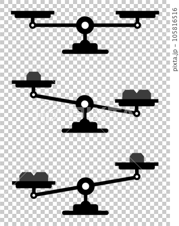 物の重さを正確に計測する秤のイラスト 物の重さを正確に計測する秤のイラスト 105816516