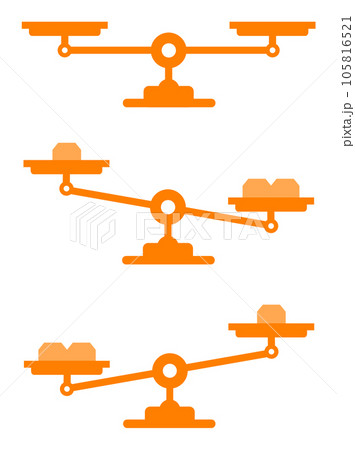 物の重さを正確に計測する秤のイラスト 105816521