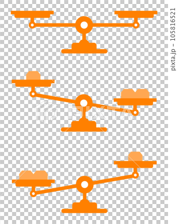 物の重さを正確に計測する秤のイラスト 105816521