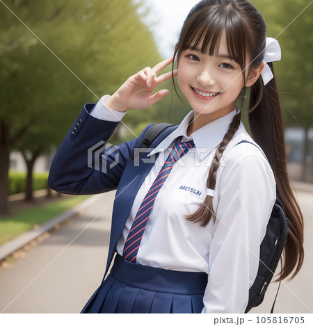 AI制服女子高生のイラスト素材 [105816705] - PIXTA