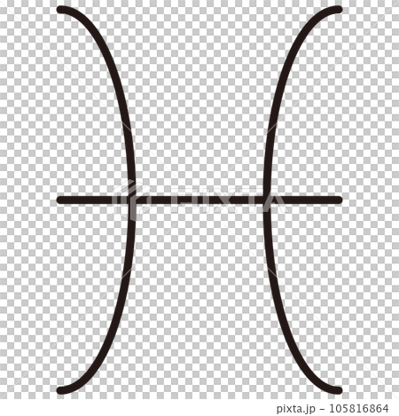 Pisces black and white mark illustration Pisces black and white mark illustration 105816864