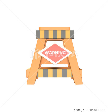 3D icon safety warning sign rendered isolated on the transparent background 105816886