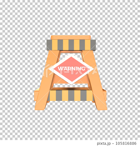3D icon safety warning sign rendered isolated on the transparent background 105816886