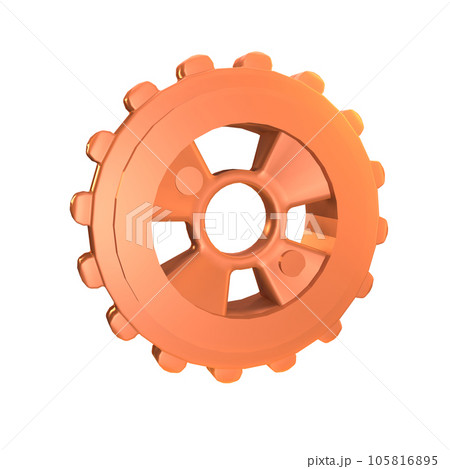 3D icon industrial gear rendered isolated on the transparent background 105816895