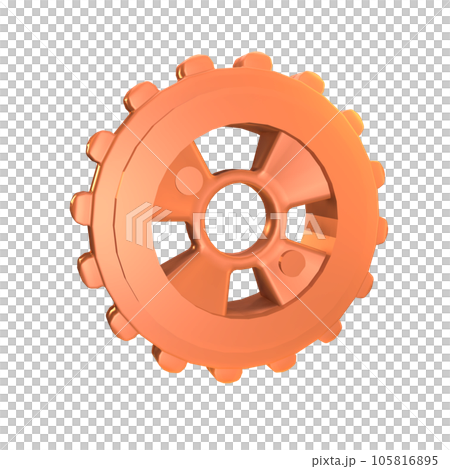 3D icon industrial gear rendered isolated on the transparent background 105816895