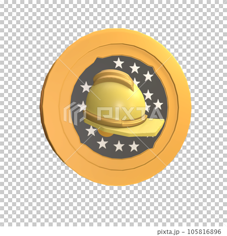 3D icon labor day badge rendered isolated on the transparent background 105816896