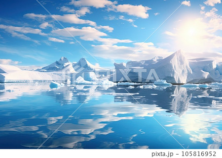 Antarctica beautiful landscape - blue icebergs Antarctica beautiful landscape - blue icebergs 105816952