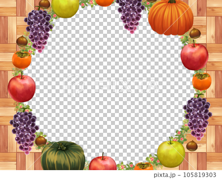 The taste of autumn, wood grain frame 105819303