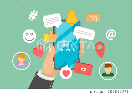 3D Isometric Flat Vector Conceptual Illustration of Social Media Network 3D Isometric Flat Vector Conceptual Illustration of Social Media Network 105819371