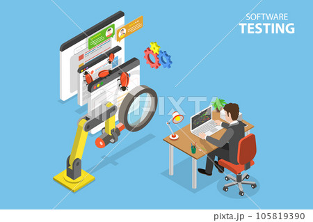 3D Isometric Flat Vector Conceptual Illustration of Software Testing 3D Isometric Flat Vector Conceptual Illustration of Software Testing 105819390