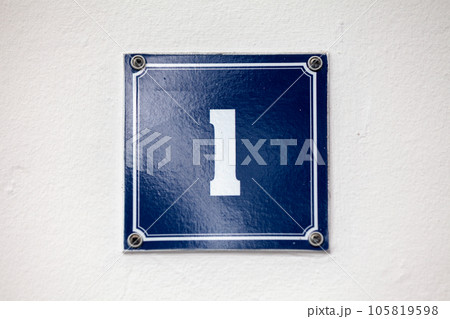 Number 1 - House number plate Number 1 - House number plate 105819598