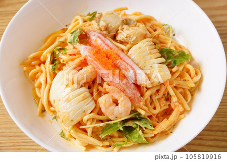 明太子シーフードパスタ 明太子シーフードパスタ 105819916