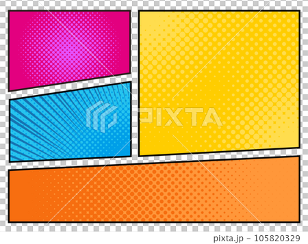 美國漫畫彩框分割背景框 105820329