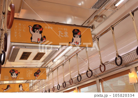 たま電車こと和歌山電鐵貴志川線の車内 105820334