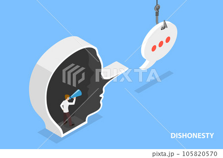 3D Isometric Flat Vector Conceptual Illustration of Fake Identity 105820570