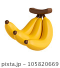 banana bunch isolated on blue background. 3d rendering 105820669