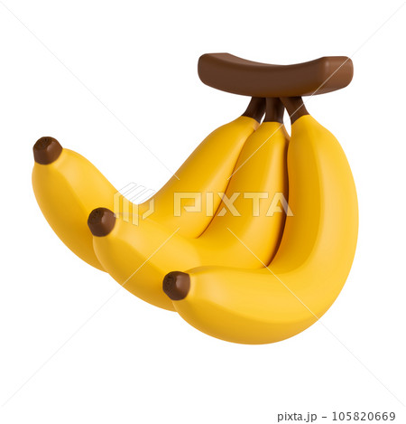 banana bunch isolated on blue background. 3d rendering 105820669
