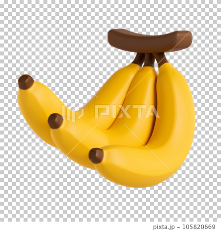 banana bunch isolated on blue background. 3d rendering 105820669