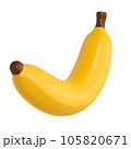 banana isolated on blue background. 3d rendering 105820671