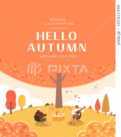 autumn sentimental frame illustration. Web-Banner 105821490