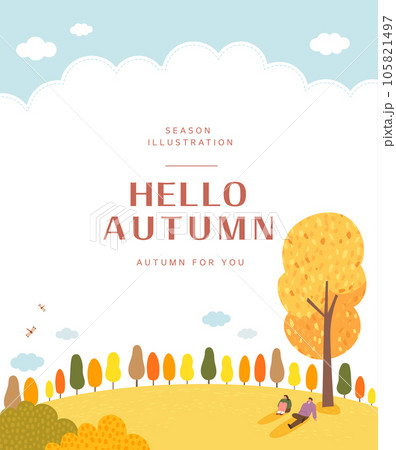 autumn sentimental frame illustration. Web-Banner autumn sentimental frame illustration. Web-Banner 105821497