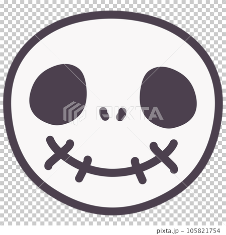 Illustration of a simple deformed cute skull 105821754